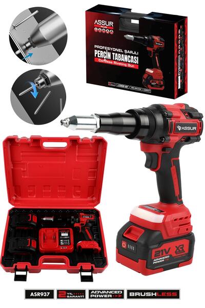 ASSUR 21V Çift Akülü 11000 N.m Kömürsüz Profesyonel Perçin Tabancası