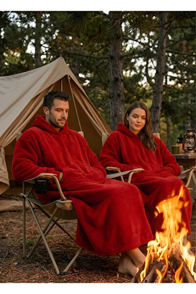 Packho Welsoft Kapüşonlu Giyilebilir TV Battaniyesi Panço – Unisex Oversize -...