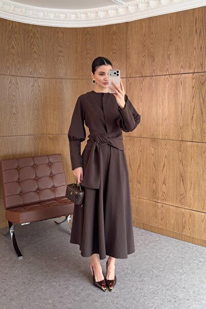 HAZELANNA Set maro închis cu design drapat în talie