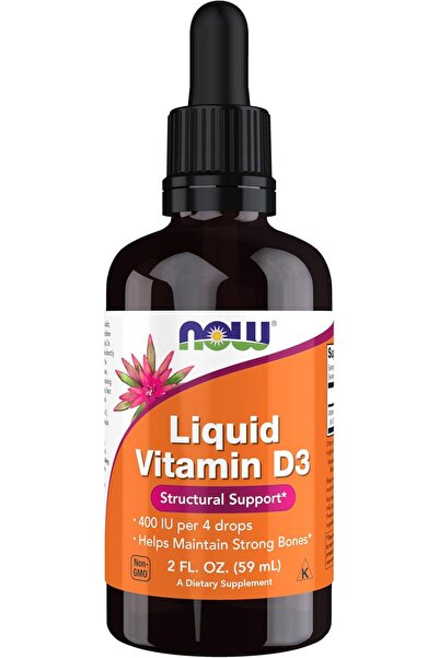 NOW Foods Solutions مكملات ناو فودز، فيتامين د-3 سائل، عظام قوية*، دعم هيكلي*...