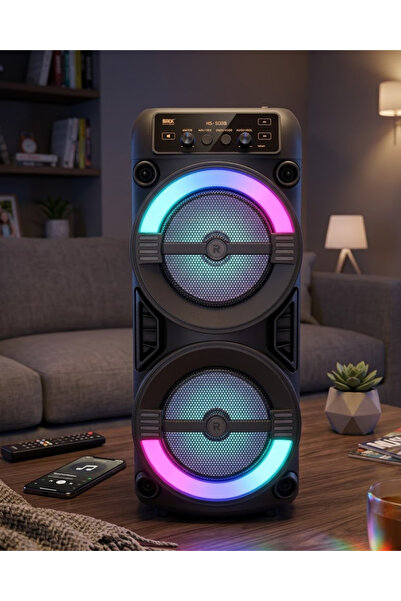 Lisinya RGB Işıklı Taşınabilir Bluetooth Hoparlör Güçlü Stereo Ses -