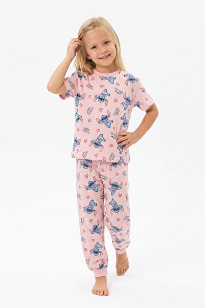 Yağmur Giyim İSOB Pink Stittcch D Με σχέδιο 100% P Βαμβάκι Σετ Πιτζάμες για Κ...