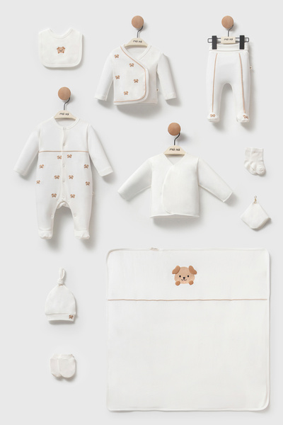 Moi Noi Luxury Series Mini Dog Embroidered 10-Piece Hospital Discharge Set - ...