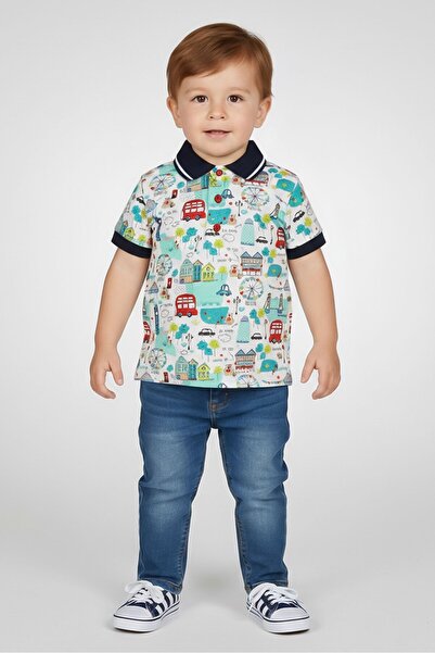 Hamleys Toddlers Boys Graphic Print Short Sleeve Polo Shirt, Multicolor
