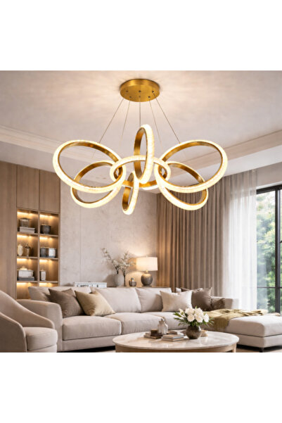genric Modern Gold LED Ceiling Light - Three Lights - Size 70 cm
