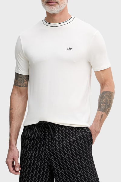 Armani Exchange Logolu Regular Fit Şerit Detaylı Bisiklet Yaka T Shirt Erkek ...