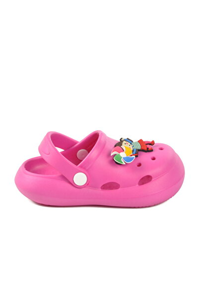 monapicco Fuchsia Faux Leather Girl's Sabo Slippers