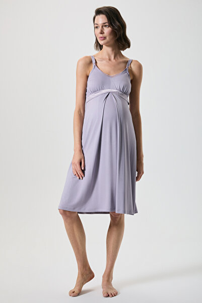 Catherine's Breastfeeding Detailed Maternity Nightgown with Straps