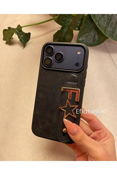 Eflatun Kılıf Kişiselleştirilebilir Deri Harfli Kılıf iphone 17 Pro