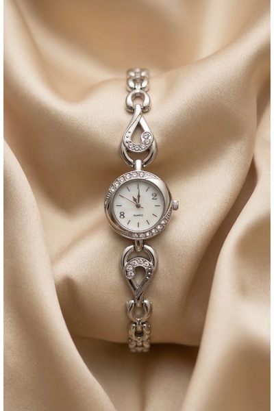 KLISHE Butik Women's Steel Watch Silver Color Stone Vintage Old Money Elegant...