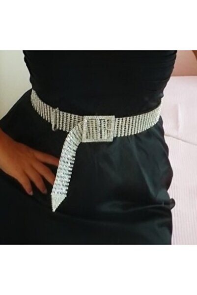 ELİGEQUEEN Women's 8-Row Shiny Sparkling Stone Belt, Length 130 cm – Evening ...