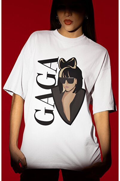 SEVBANO Tricou oversize unisex cu imprimeu Design Lady Gaga Singer