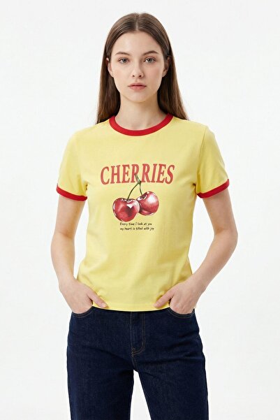 Rays Μπλουζάκι με σχέδιο κίτρινου κερασιού 7062