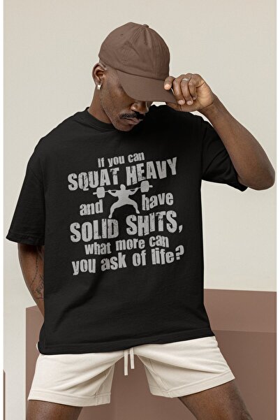 SEVBANO Tricou oversize unisex cu imprimeu Design Squat Fitness Bodybuilding ...