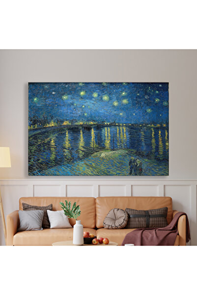 Rhone Üzerinde Yıldızlı Gece (1888) – Vincent van Gogh - Klasik - Kanvas Tablo