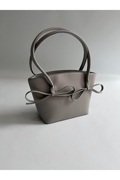 Mia Collection Alya Model Γυναικεία τσάντα χειρός και ώμου σε γκρι χρώμα
