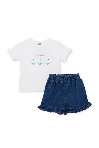 ebebek Hello Baby HelloBaby Kız Bebek Bluz-Şort Çiçek Baskılı Bisiklet Yaka R...