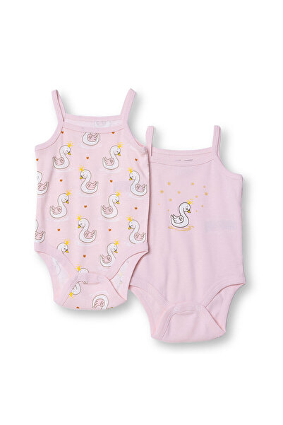 ebebek Hello Baby HelloBaby Kız Bebek 2li Body Bisiklet Yaka İp Askılı