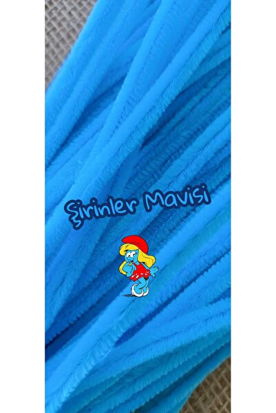 hobidaşım Şirinler Mavisi Şönil - 30 cm Canlı Mavi Hobi Teli