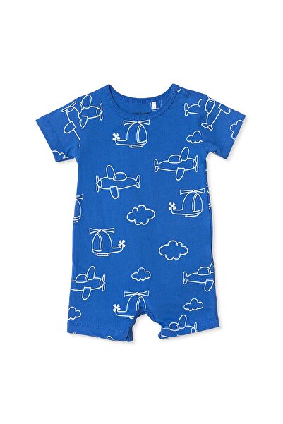 ebebek Hello Baby HelloBaby Erkek Bebek Kısa Tulum Taşıtlar Baskılı Çıtçıtlı ...