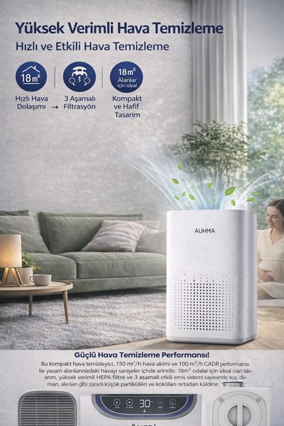 Yellowtech HEPA Filtreli Hava Temizleyici Sessiz Air Purifier 3 Aşamalı Filtre 18m² Ofis Yatak Odası