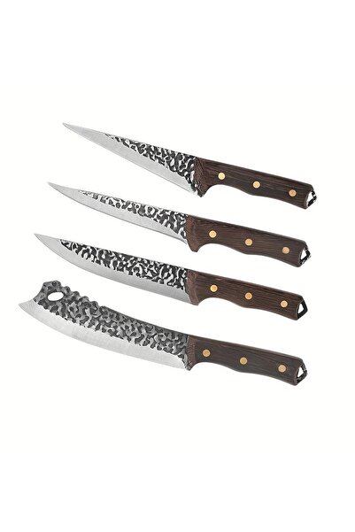 OSOOKE 4PCS Meat Cleaver & Boning Knife Set, Hand Forged High Carbon Stainles...
