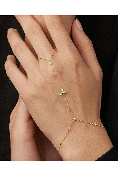 GKCBijoux 316L Çelik Gold Renk Zirkon Taşlı Kelebek Detaylı Şahmeran Bileklik