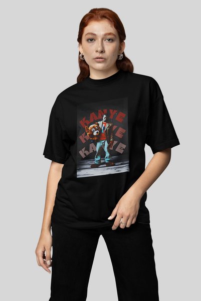 UmbraWear Kanye West Oversized t Shirt |   Unisex 100% Cotton Black & White Printed Niche Streetwear Design Tee