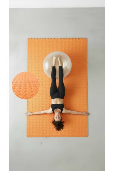 CARPAZAR Modern Zemin Matı 8 Parça Set 100x200 Kurulumlu Spor Pilates Fitness...