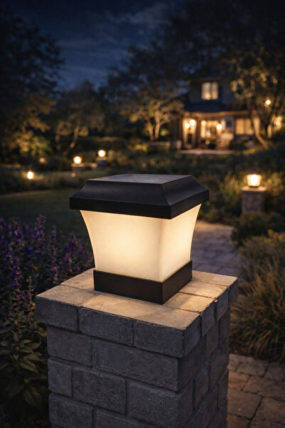 Edison Set Üstü Bahçe Armatürü E27 Duy Kare Küp Fener Dış Mekan Balkon Duvar ...