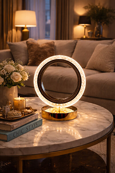 Edison Dokunmatik Kristal LED Masa Lambası 3 Kademe Işıklı Şarjlı Dekoratif G...