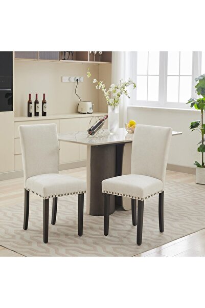 Garvee Dining Chairs Set of 2 Upholstered Parsons Diner Room Chair Sets Fabri...