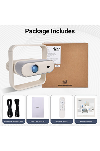 Aoc Transform Your Room: 9000 Lumens Projector, 1080P/4K Support & Android 13