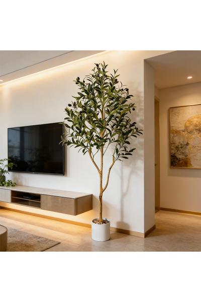 BESTONE شجرة زيتون اصطناعية، نبتة زيتون صناعية واقعية لتزيين المنزل والمكتب