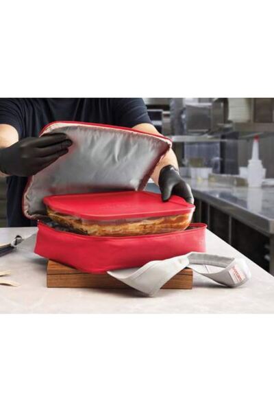 Borcam Vas pătrat Yena 3,2 litri cu capac de plastic - cu geantă termic