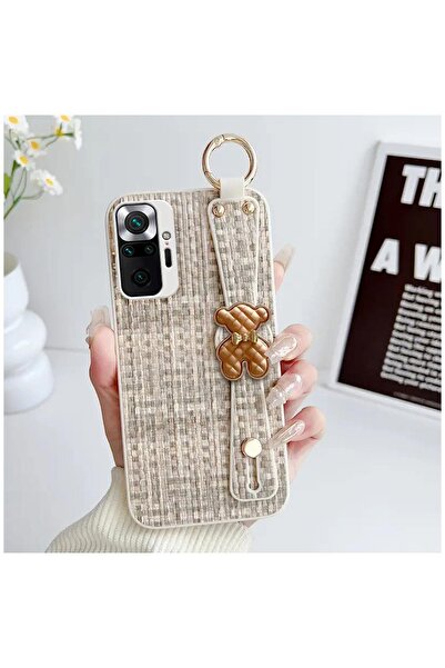 Zebana Redmi Note 10S Compatible Case Teddy Silicone Case Beige