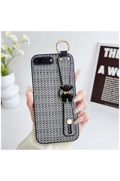 Zebana iPhone 8 Plus Compatible Case Teddy Silicone Case Black