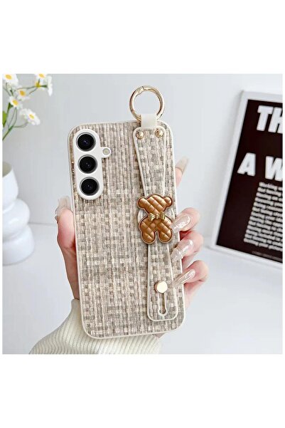 Zebana Samsung Galaxy S25 Edge Uyumlu Kılıf Teddy Silikon Kılıf Bej