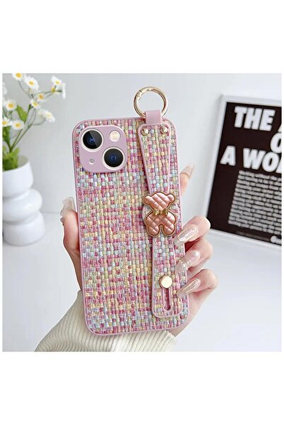 Zebana Apple iPhone 14 Uyumlu Kılıf Teddy Silikon Kılıf Pembe