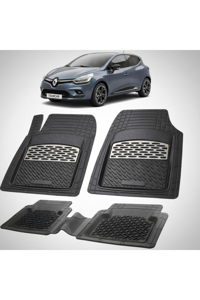 TEAMCAR Πατάκια δαπέδου συμβατά με Renault Clio IV 2 Hatchback 2016-2019 | Ασημί