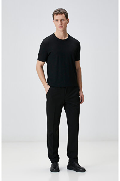 Network Siyah Düz Dokuma Pantolon