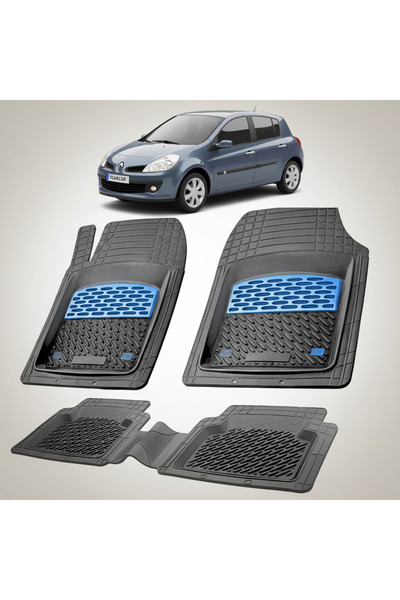 TEAMCAR Πατάκια δαπέδου συμβατά με Renault Clio III 1 Hatchback 2005-2009 | Μπλε