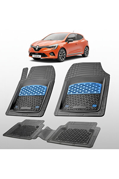 TEAMCAR Πατάκια δαπέδου συμβατά με Renault Clio V 1 Hatchback 2019-2023 | Μπλε