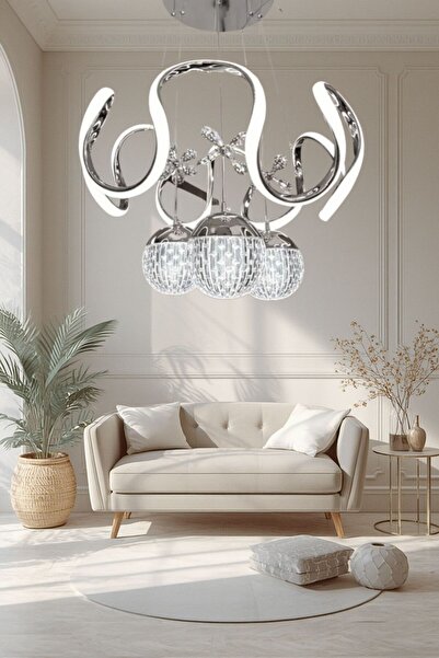 Harnelli 3 Renk Yanabilen 3 TOPLU Modern Ledli Avize