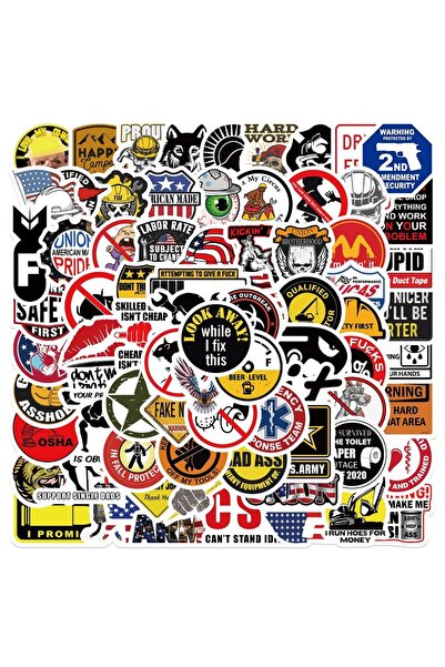 Choice 98PCS 98Pcs Funny Safety Helmet Warning Graffiti Stickers Scrapbooking...