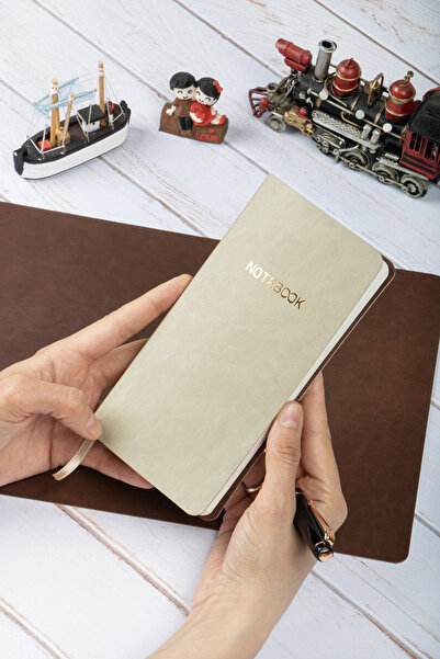 DİVAL Блокнот/шкільний блокнот у квадратній формі, кремова м'яка веганська шк...