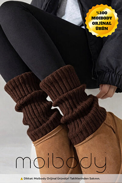 Moibody Оригінальні преміальні гетри, 100% акриловий трикотаж, темно-коричнев...