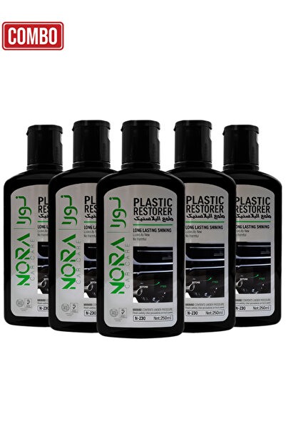 Nora مجموعة ترميم البلاستيك، 5 قطع N-230 سعة 500 مل، تُعيد لمعان البلاستيك ال...
