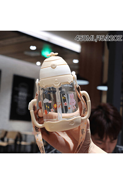 OEM Sticlă de apă cu pai 450 ml, sticlă de apă portabilă