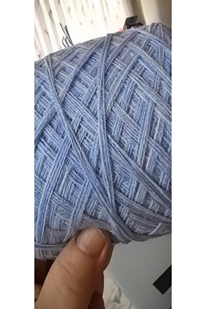 bymila 4Ply White Blue Cotton Acrylic Mix Hand Knitting Yarn 145 Grams